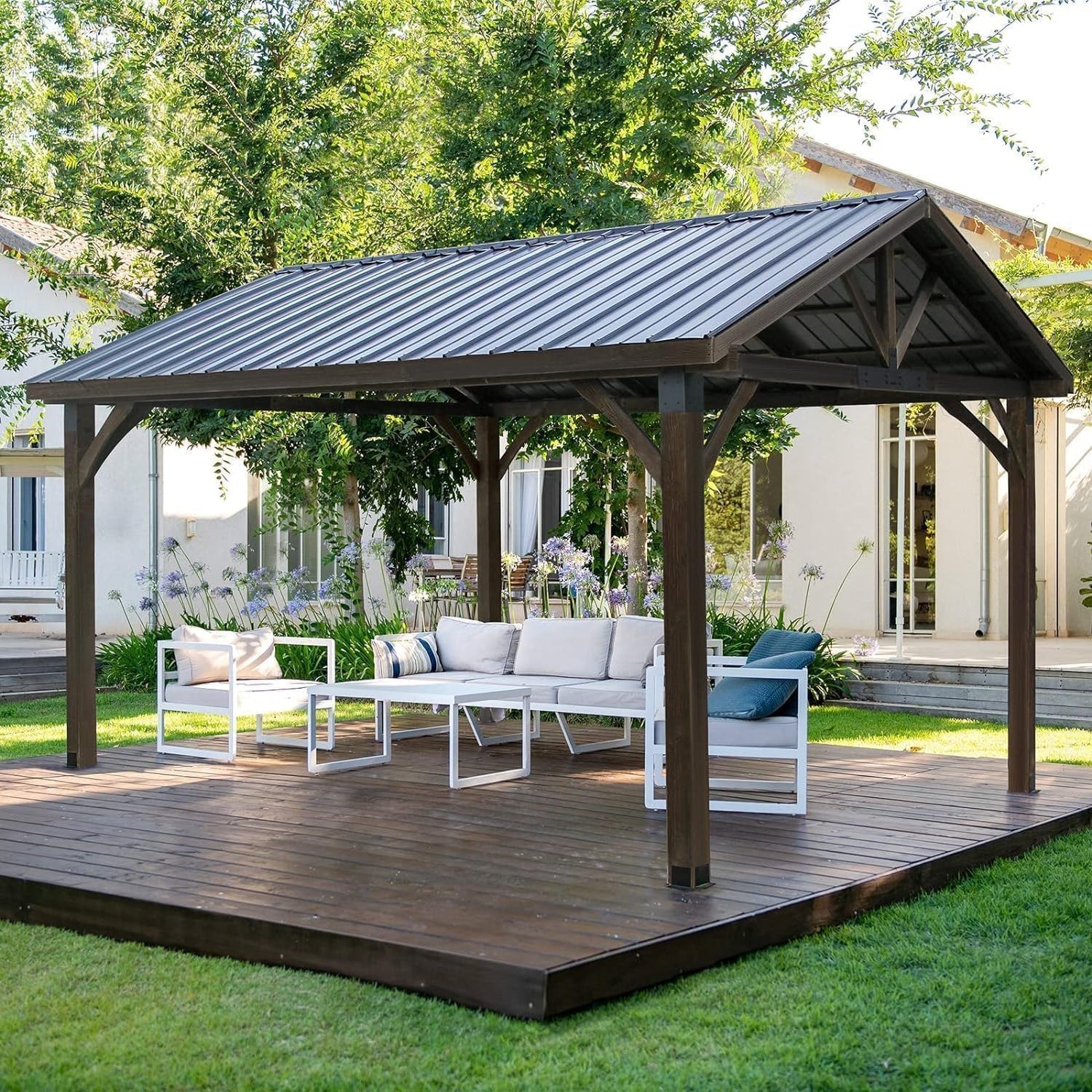 YODOLLA 12x14 Pergola with Polycarbonate Roof